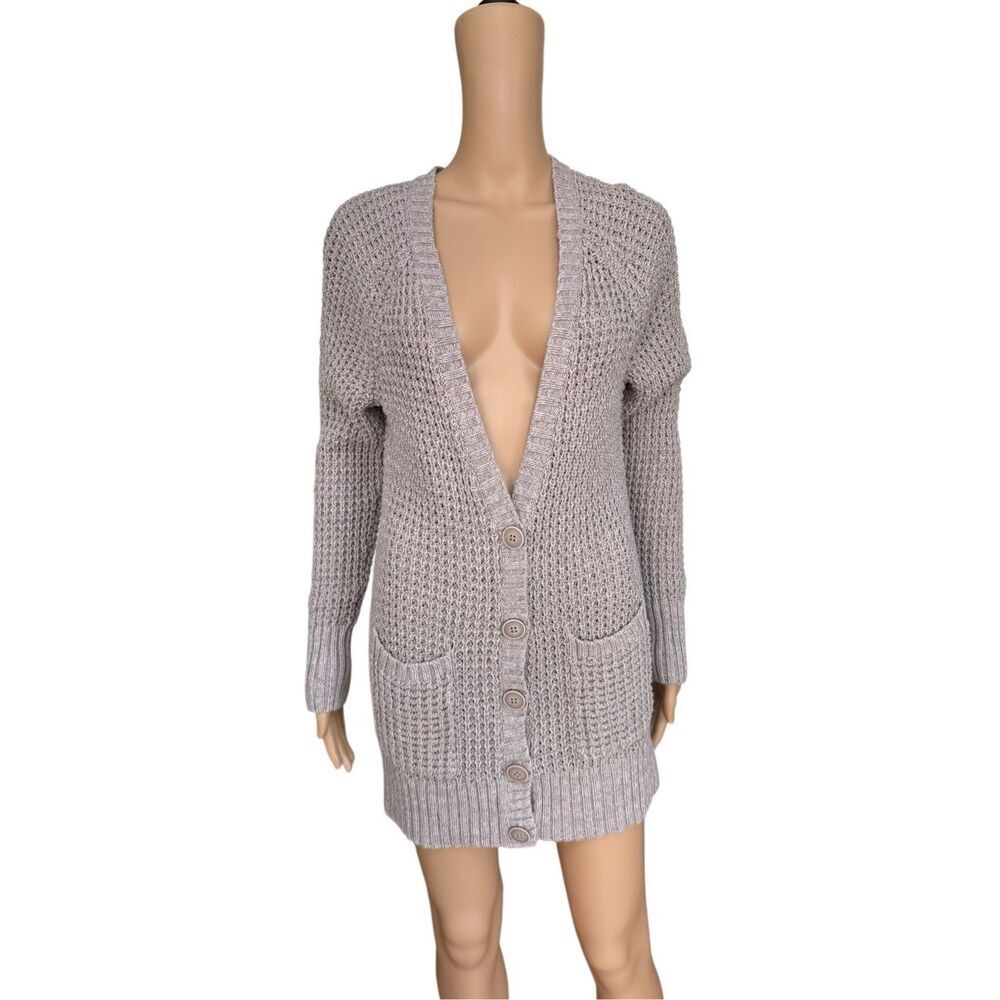 American Eagle pink/grey cardigan 100% cotton size L